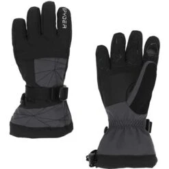 Spyder Boys Overweb Ski Glove 12 Spyder Boys Overweb Ski Glove -Outdoor Ski Shop 197046 spyn overweb glv ebony l