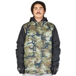DC Shoes Men's Bandwidth Jacket -Outdoor Ski Shop fw23 dc mensbandwidthjacket woodlandcamogreen 1