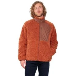 Obermeyer Men's Landry Sherpa Jacket -Outdoor Ski Shop fw23 obermeyer menslandrysherpajacket terracotta
