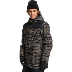 Quiksilver Men's Fairbanks Jacket -Outdoor Ski Shop fw23 quiksilver mensfairbanksjacket grapeleaftigercamo 1
