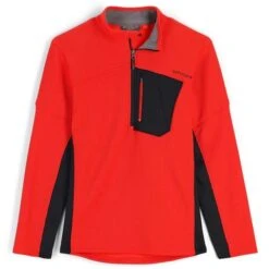 Spyder Men's Bandit Half Zip Fleece Jacket -Outdoor Ski Shop fw23 spyder mensbandithalfzipfleecejacket volcano 1