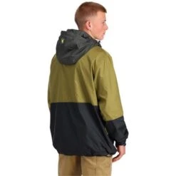 Spyder Men's Belford Windbreaker Anorak Jacket -Outdoor Ski Shop fw23 spyder mensbelfordwindbreakeranorakjacket olivedrabbalck 2