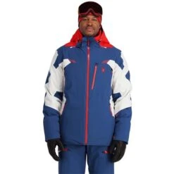 Spyder Men's Leader Jacket -Outdoor Ski Shop fw23 spyder mensleadergtxjacket abyssvolcano 1