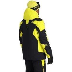 Spyder Men's Leader Jacket -Outdoor Ski Shop fw23 spyder mensleadergtxjacket blackcitron 2