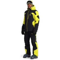 Spyder Men's Leader Jacket -Outdoor Ski Shop fw23 spyder mensleadergtxjacket blackcitron 3