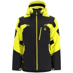 Spyder Men's Leader Jacket -Outdoor Ski Shop fw23 spyder mensleadergtxjacket blackcitron 4