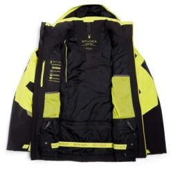Spyder Men's Leader Jacket -Outdoor Ski Shop fw23 spyder mensleadergtxjacket blackcitron 5