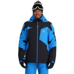 Spyder Men's Leader Jacket -Outdoor Ski Shop fw23 spyder mensleadergtxjacket blackcollegiate 1