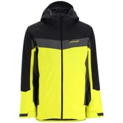 Spyder Men's Seventy - Eight Jacket -Outdoor Ski Shop fw23 spyder mensseventyeightjacket blackcitron 4