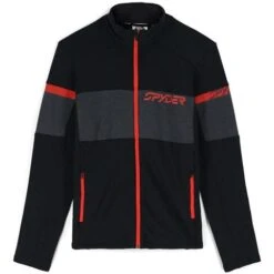 Spyder Men's Speed Full Zip Fleece Jacket -Outdoor Ski Shop fw23 spyder mensspeedfullzipfleecejacket blackvolcano 1