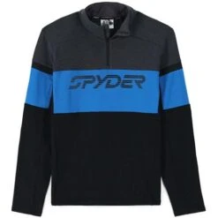 Spyder Men's Speed Half Zip Fleece Jacket -Outdoor Ski Shop fw23 spyder mensspeedhalfzipfleecejacket blackcollegiate 1
