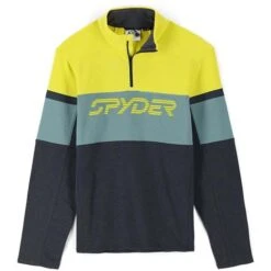 Spyder Men's Speed Half Zip Fleece Jacket -Outdoor Ski Shop fw23 spyder mensspeedhalfzipfleecejacket ebonycitron 1