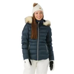 Sunice Women's Fiona Jacket With Real Fur 17 Sunice Women's Fiona Jacket With Real Fur -Outdoor Ski Shop fw23 sunice womensfionajacketrealfur midnight model1