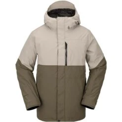 Volcom Men's L Ins Gore-Tex Jacket -Outdoor Ski Shop fw23 volcom menslinsulatedgoretexjacket darkkhaki 1